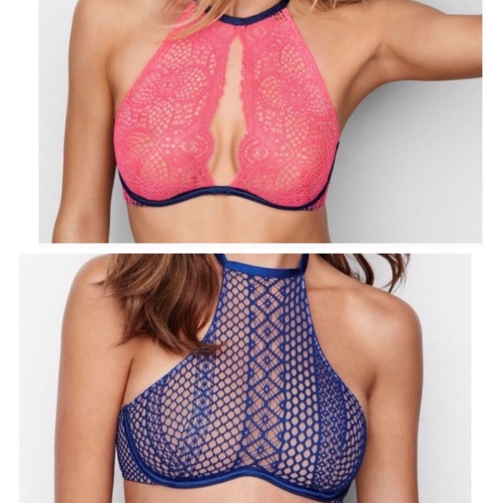 Victoria Secret Bundle 32C NWT High Neck Lace Bras